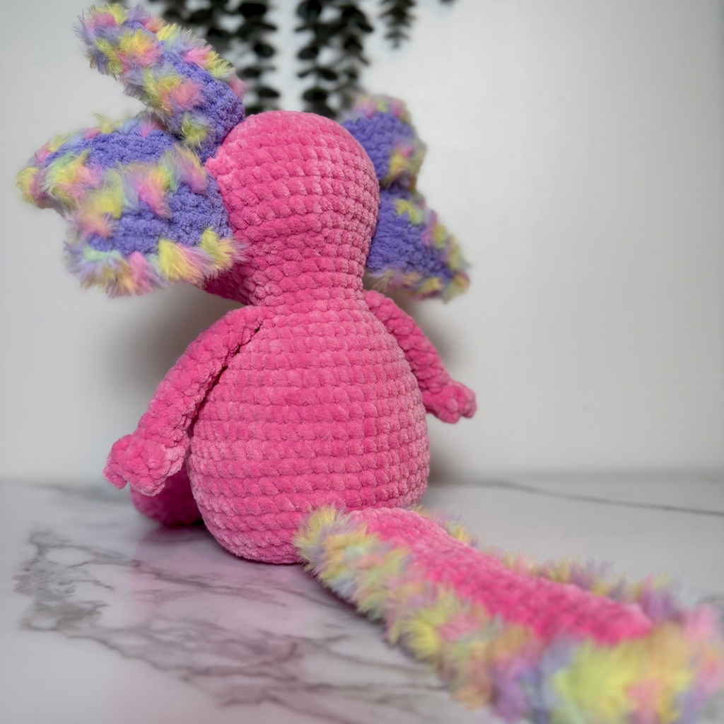 Handmade Crochet Axolotl Plushie – Albert the Axolotl Amigurumi