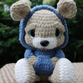 Sad Brody the Bear Finished Crochet Plushie | Handmade Emo Teddy Bear