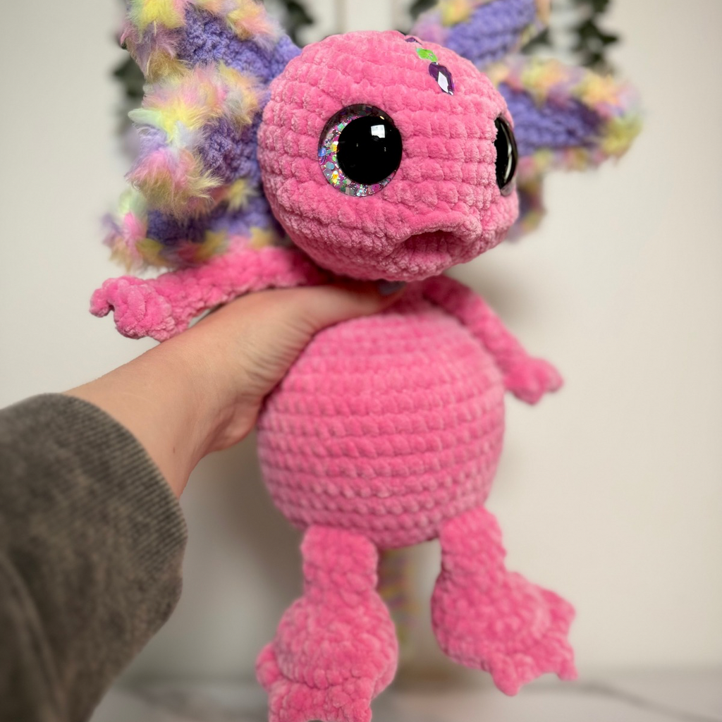 Handmade Crochet Axolotl Plushie – Albert the Axolotl Amigurumi