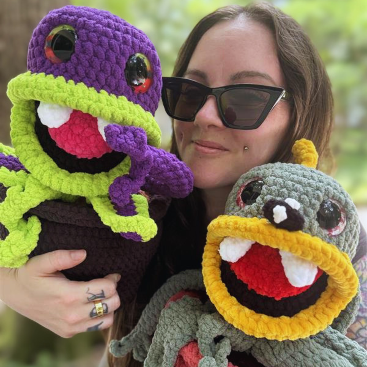Chomp the Carnivorous Plant Plush | Giant Weighted Venus Flytrap Crochet Plush