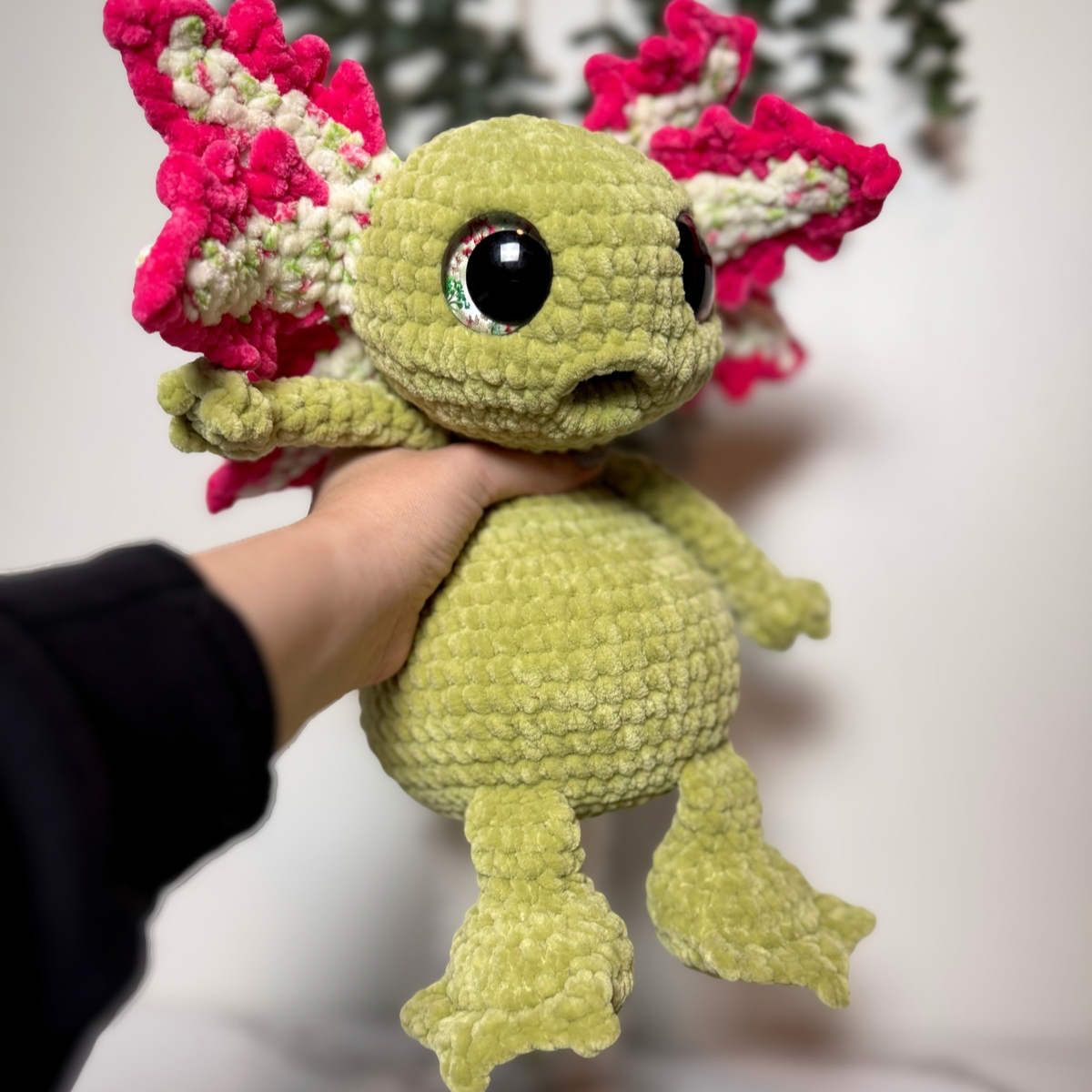 Handmade Crochet Axolotl Plushie – Albert the Axolotl Amigurumi