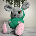 Grim the Emo Bunny Plush – Angry Pastel Goth Crochet Bunny