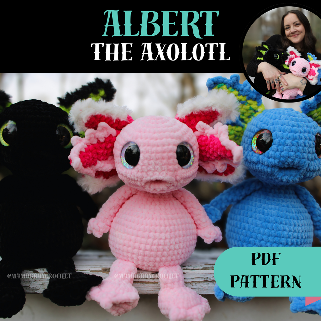 Albert the Axolotl Crochet Pattern | Plush Amigurumi PDF Pattern