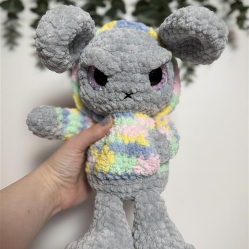 Grim the Emo Bunny Plush – Angry Pastel Goth Crochet Bunny