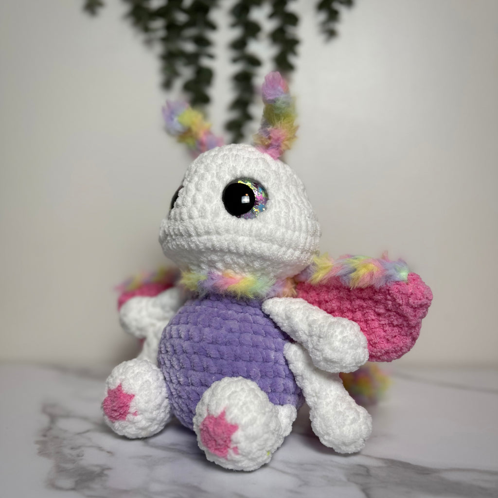 Custom Lucy the Luna Moth Crochet Plushie – Handmade Gothic Luna Moth Stuffed Animal