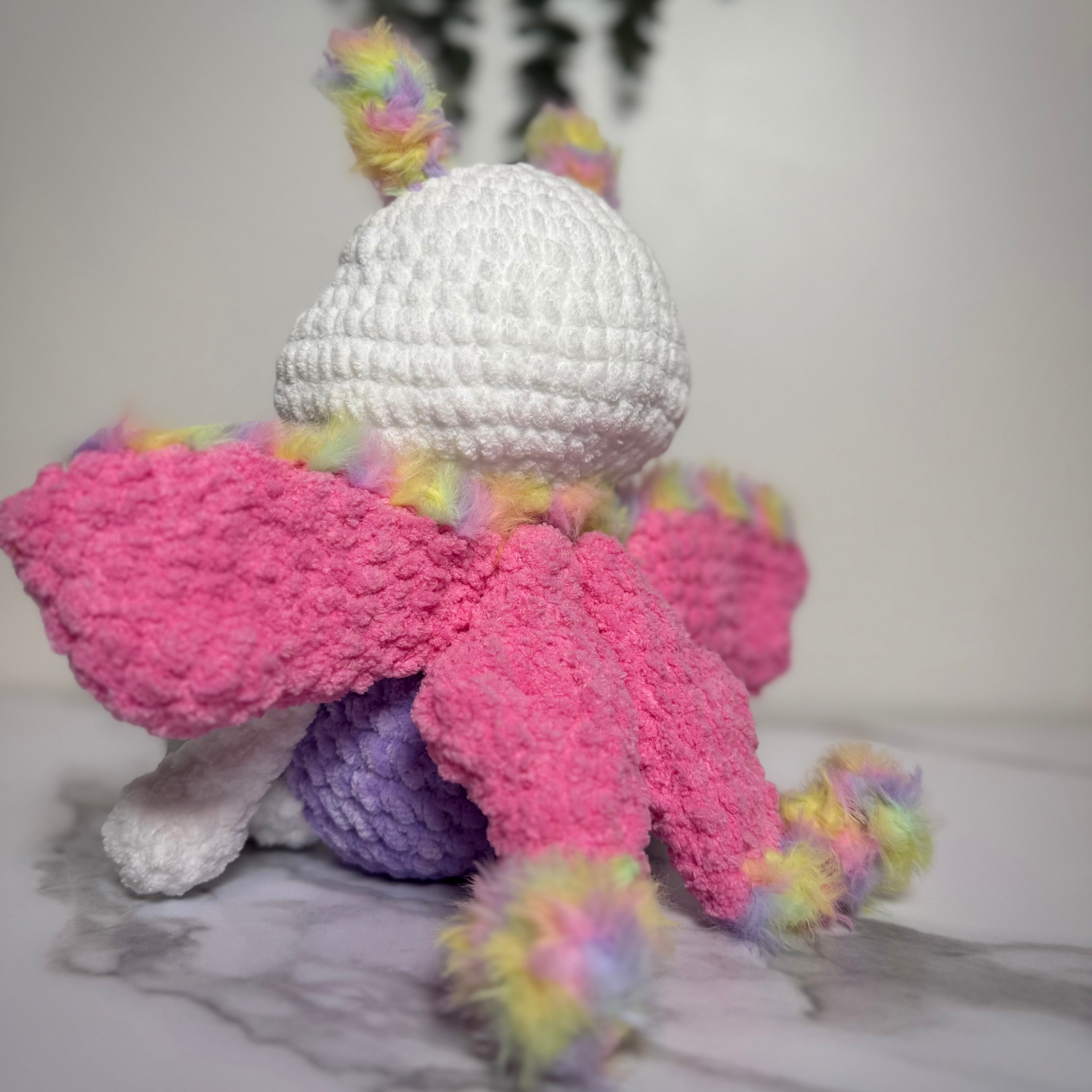 Custom Lucy the Luna Moth Crochet Plushie – Handmade Gothic Luna Moth Stuffed Animal