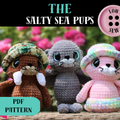 Salty Sea Pups Crochet Pattern Bundle PDF | Walrus, Seal & Sea Lion Amigurumi