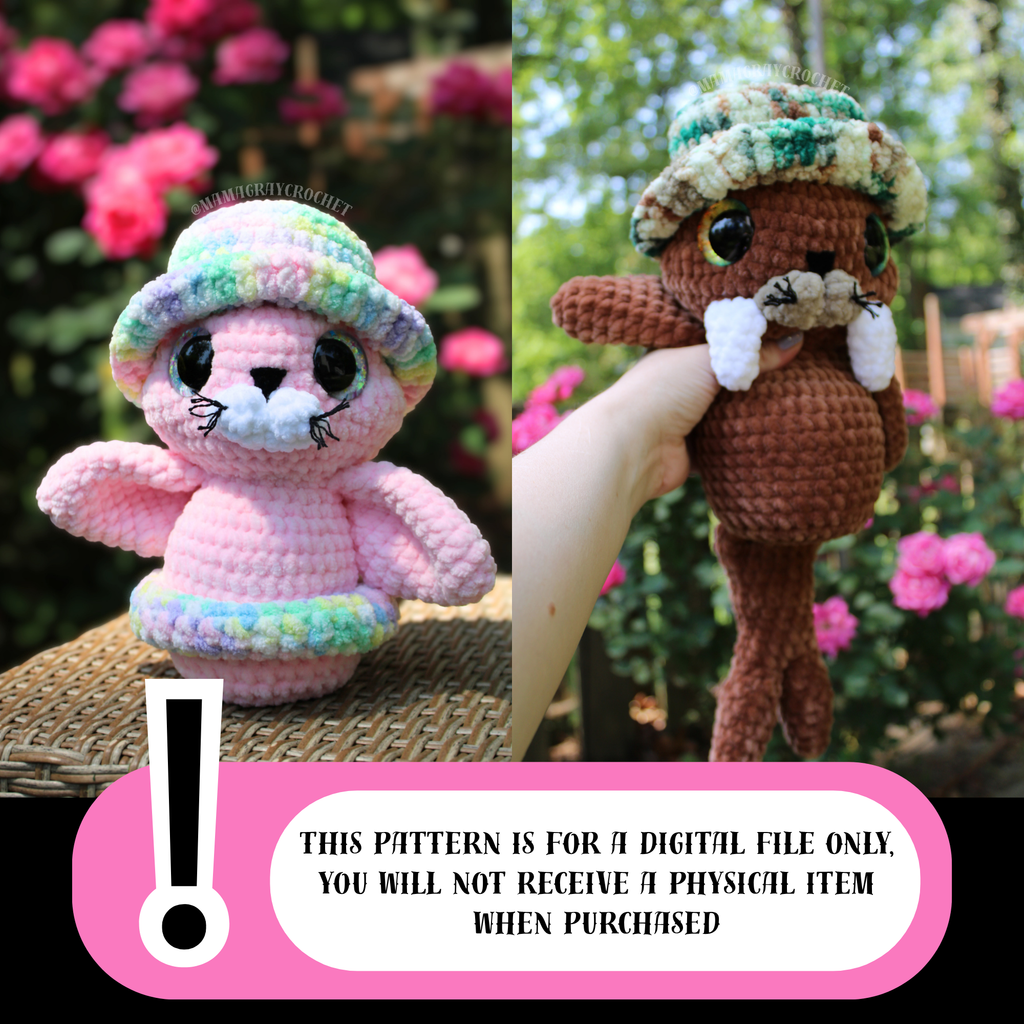 Salty Sea Pups Crochet Pattern Bundle PDF | Walrus, Seal & Sea Lion Amigurumi