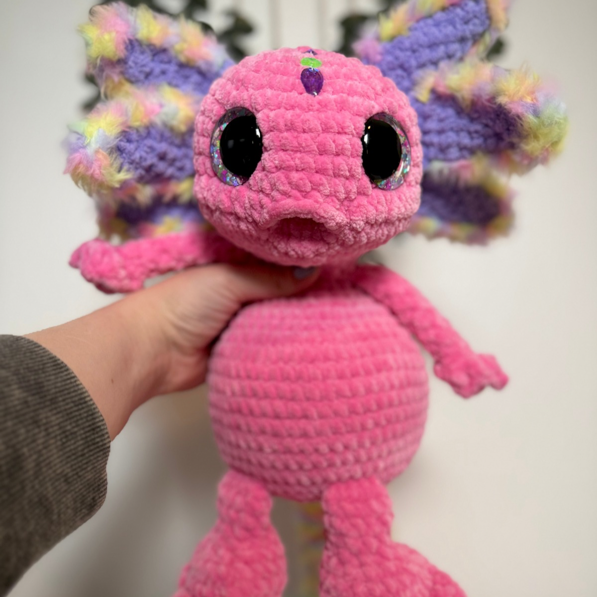 Handmade Crochet Axolotl Plushie – Albert the Axolotl Amigurumi