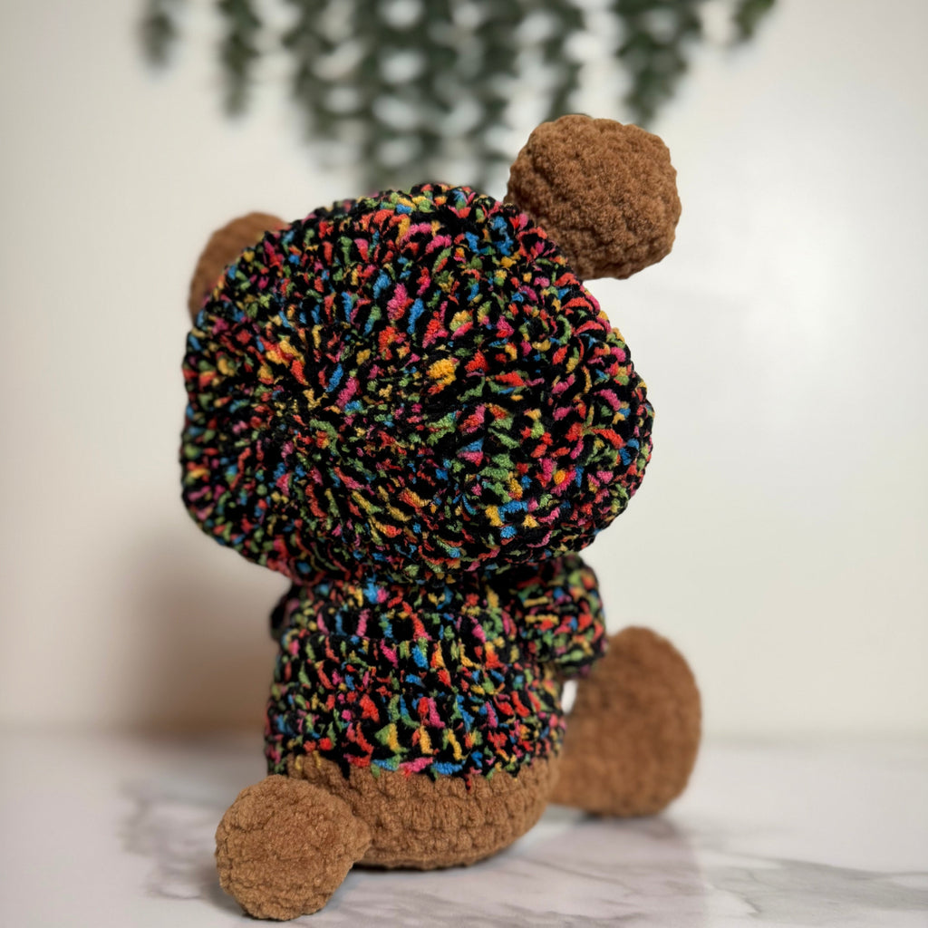 Angry Brody the Bear Finished Crochet Plushie | Handmade Grumpy Teddy Bear