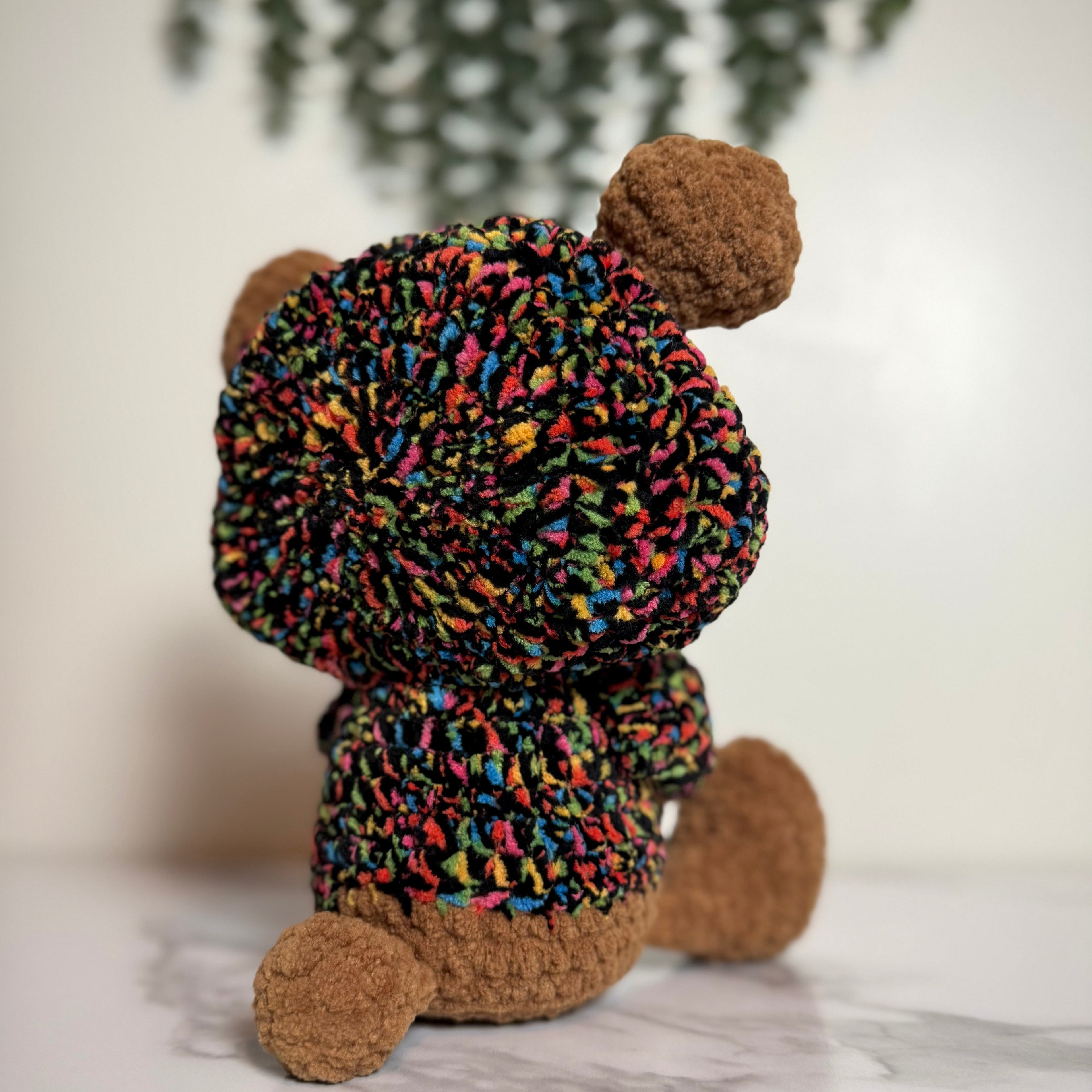 Angry Brody the Bear Finished Crochet Plushie | Handmade Grumpy Teddy Bear