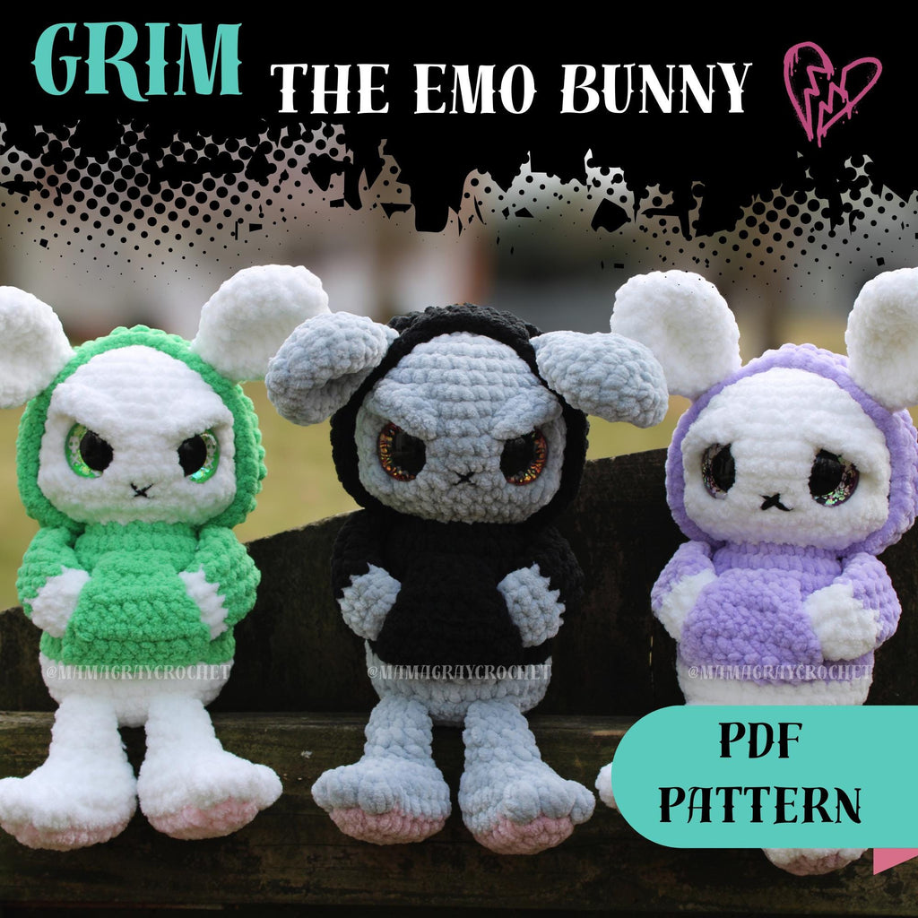 Grim the Emo Bunny Crochet Pattern