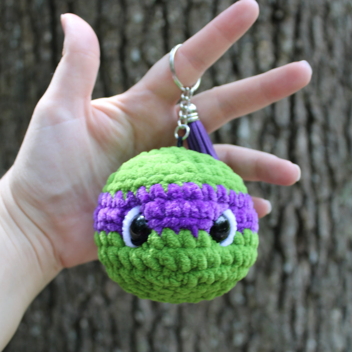 Sewer Turtle Crochet Bag Charm | Handmade Keychain Accessory