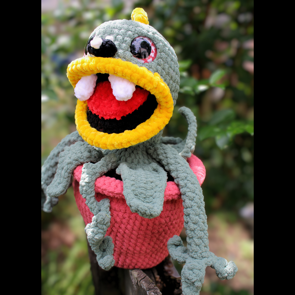 Chomp the Carnivorous Plant Plush | Giant Weighted Venus Flytrap Crochet Plush