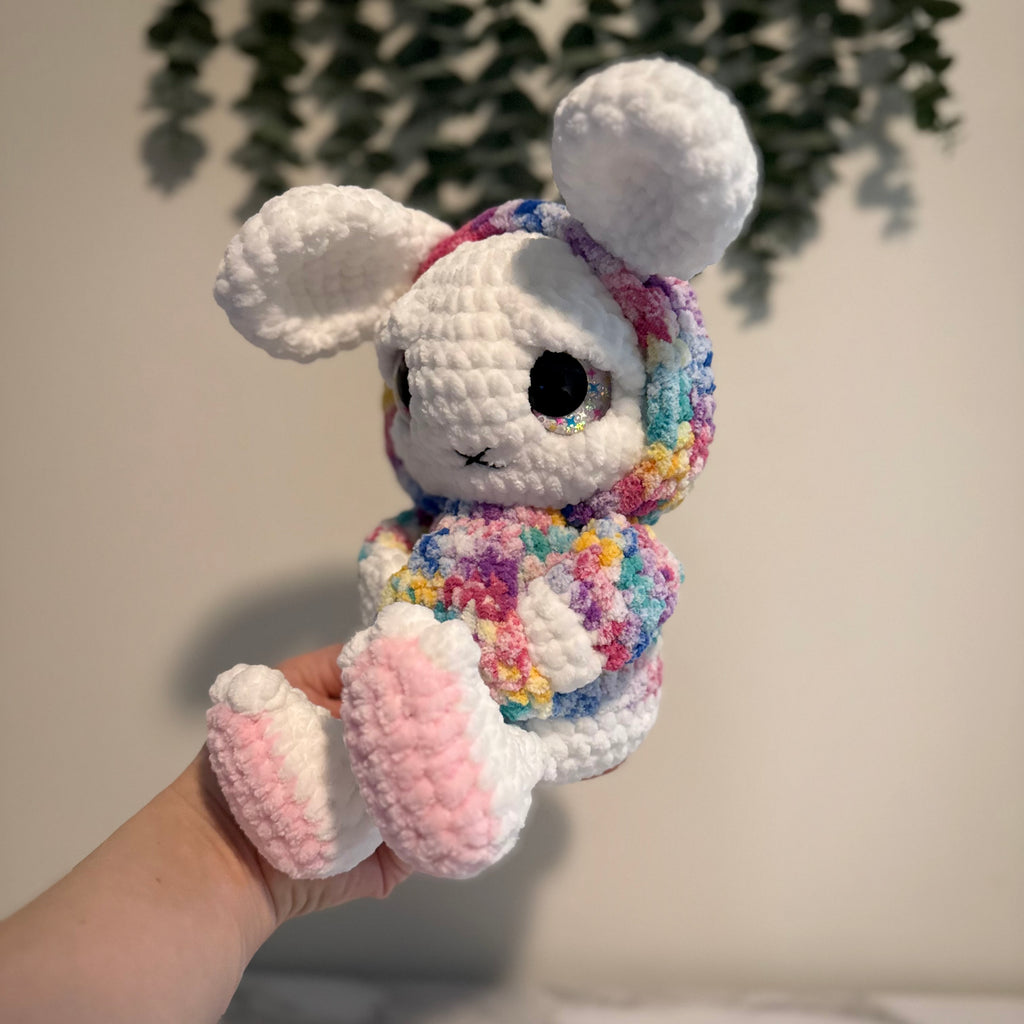 Grim the Emo Bunny Plush – Sad Pastel Goth Crochet Bunny