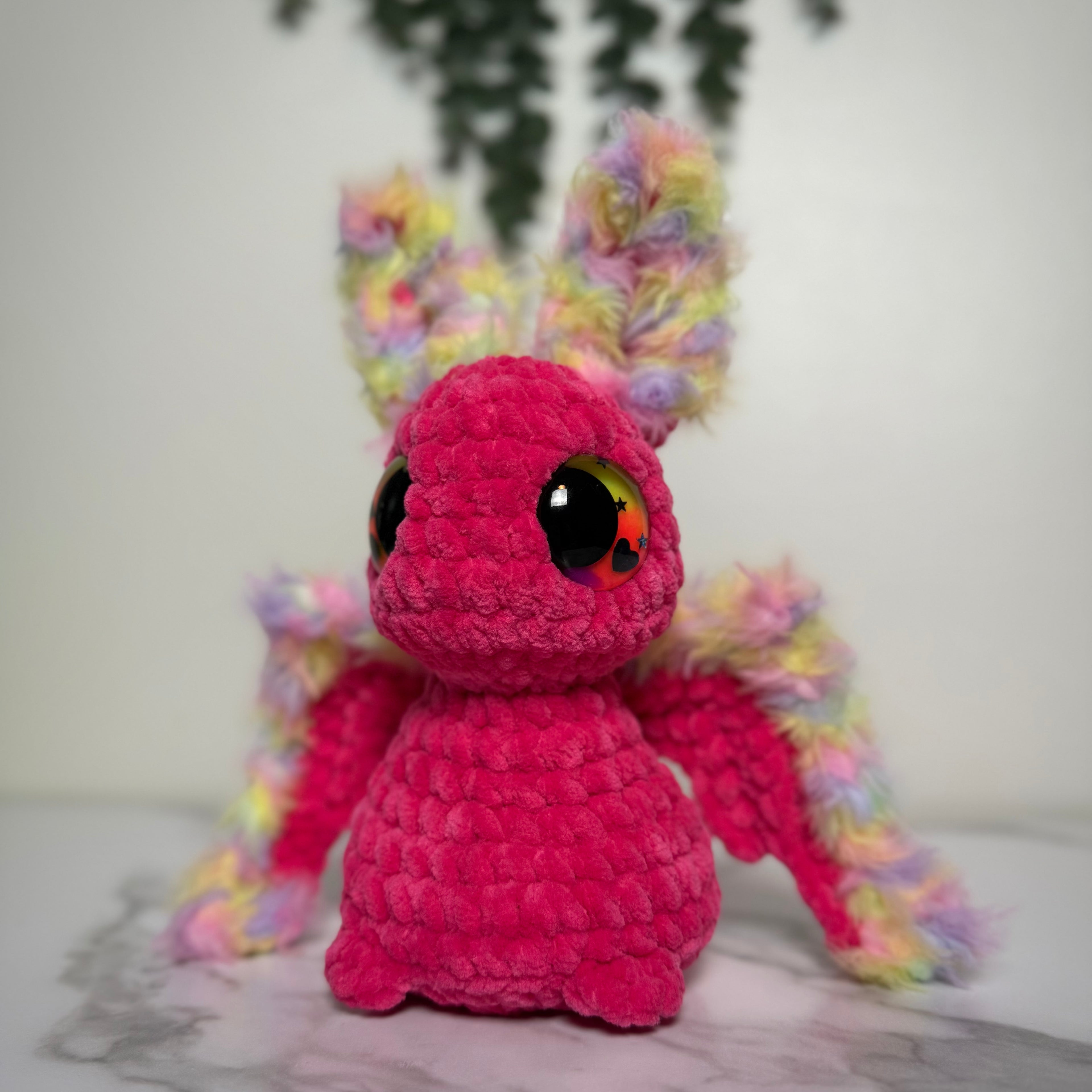 Handmade Crochet Bat Plush | Chonky Basil the Weighted Bat | Gothic Plush Decor