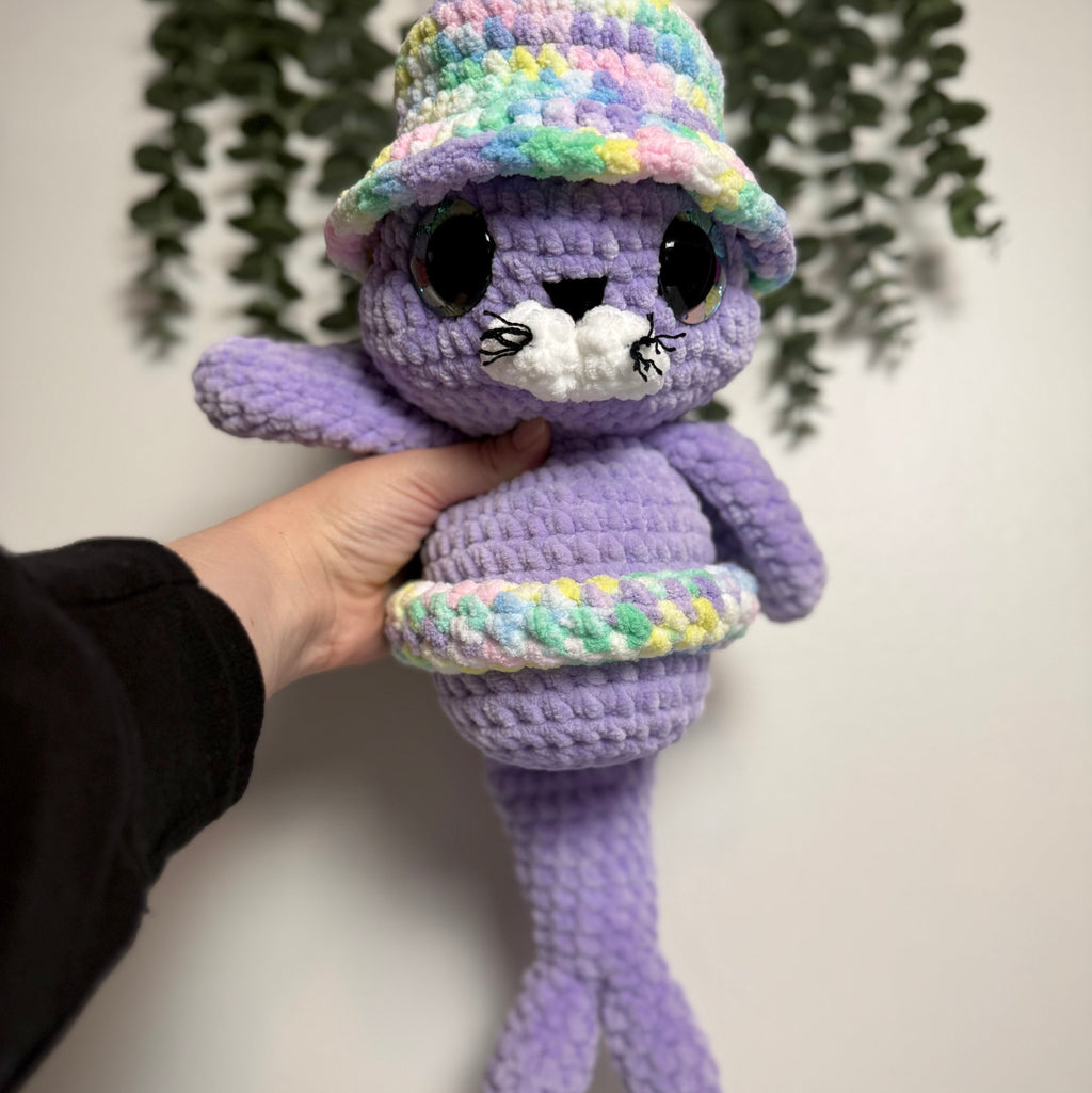 Handmade Crochet Seal Plush with Hat & Floatie | Salty Sea Pups Collection