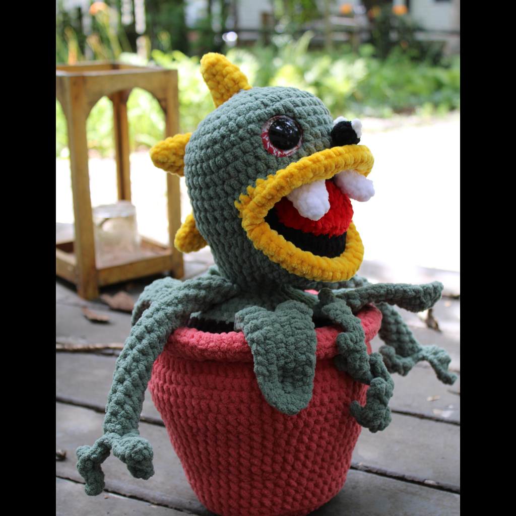 Chomp the Carnivorous Plant Plush | Giant Weighted Venus Flytrap Crochet Plush