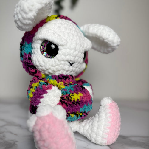 Grim the Emo Bunny Plush – Angry Pastel Goth Crochet Bunny