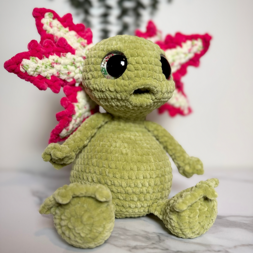 Handmade Crochet Axolotl Plushie – Albert the Axolotl Amigurumi