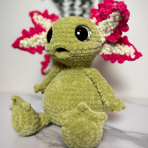 Handmade Crochet Axolotl Plushie – Albert the Axolotl Amigurumi