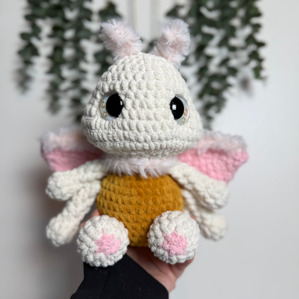 Lucy the Luna Moth Crochet Plushie – Handmade Gothic Luna Moth Stuffed Animal