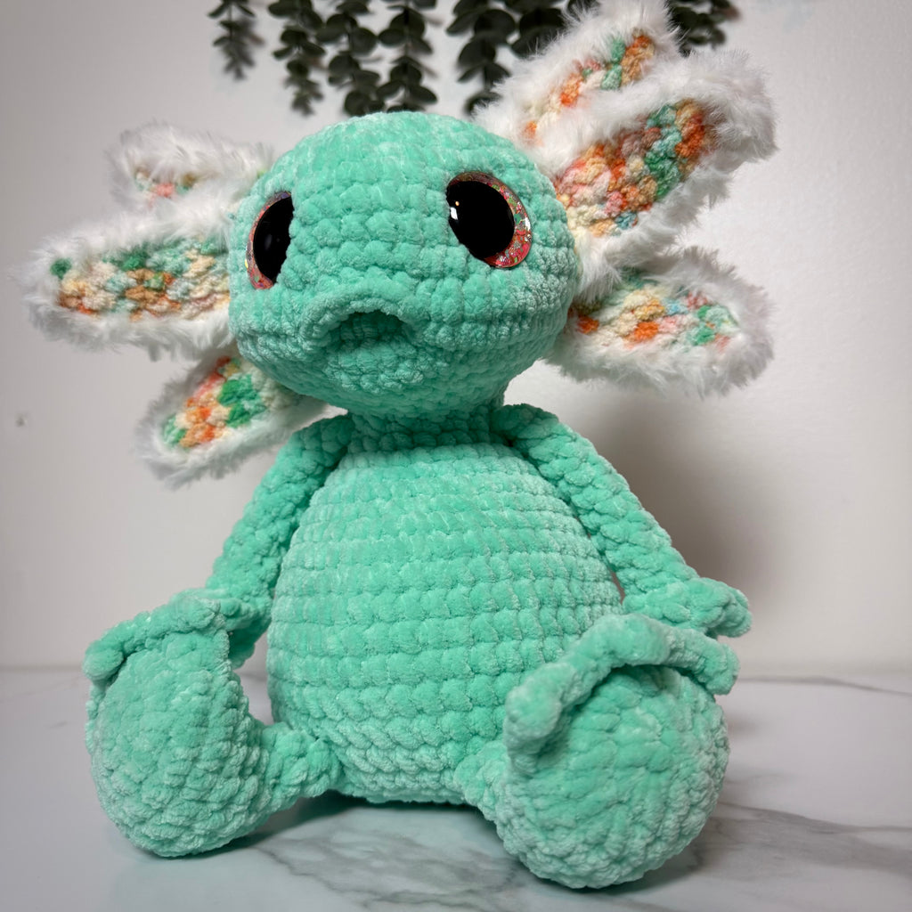 Handmade Crochet Axolotl Plushie – Albert the Axolotl Amigurumi
