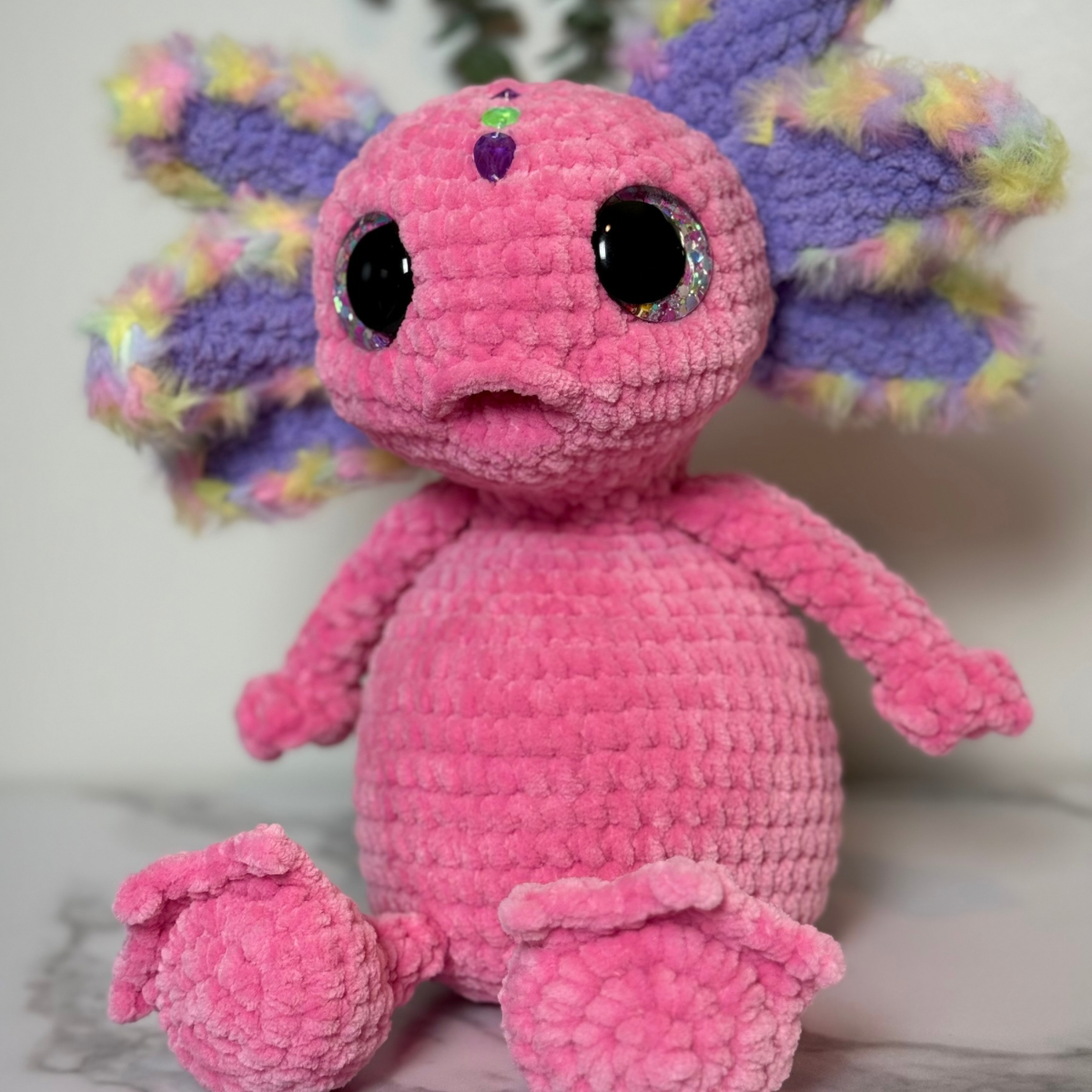 Handmade Crochet Axolotl Plushie – Albert the Axolotl Amigurumi