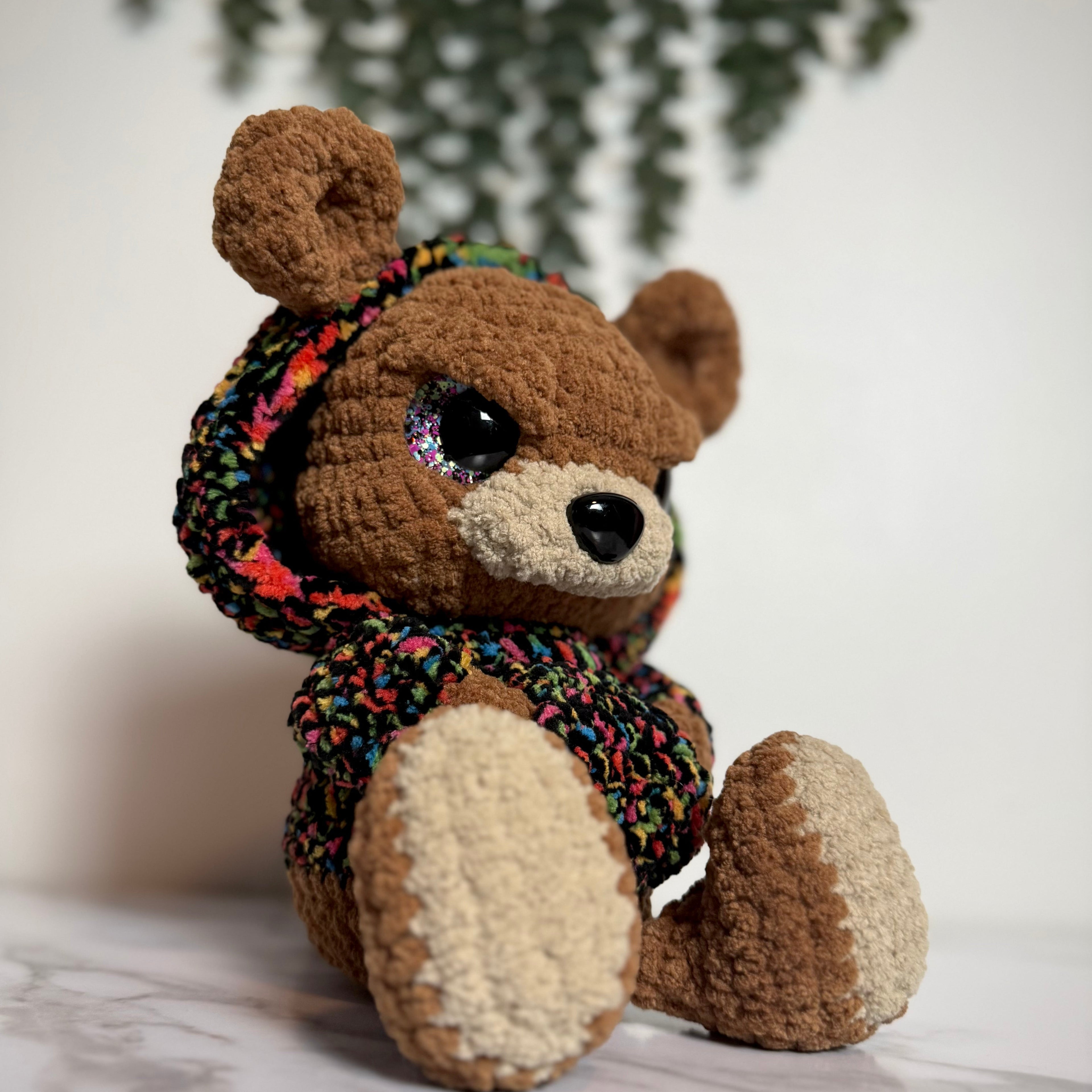 Angry Brody the Bear Finished Crochet Plushie | Handmade Grumpy Teddy Bear