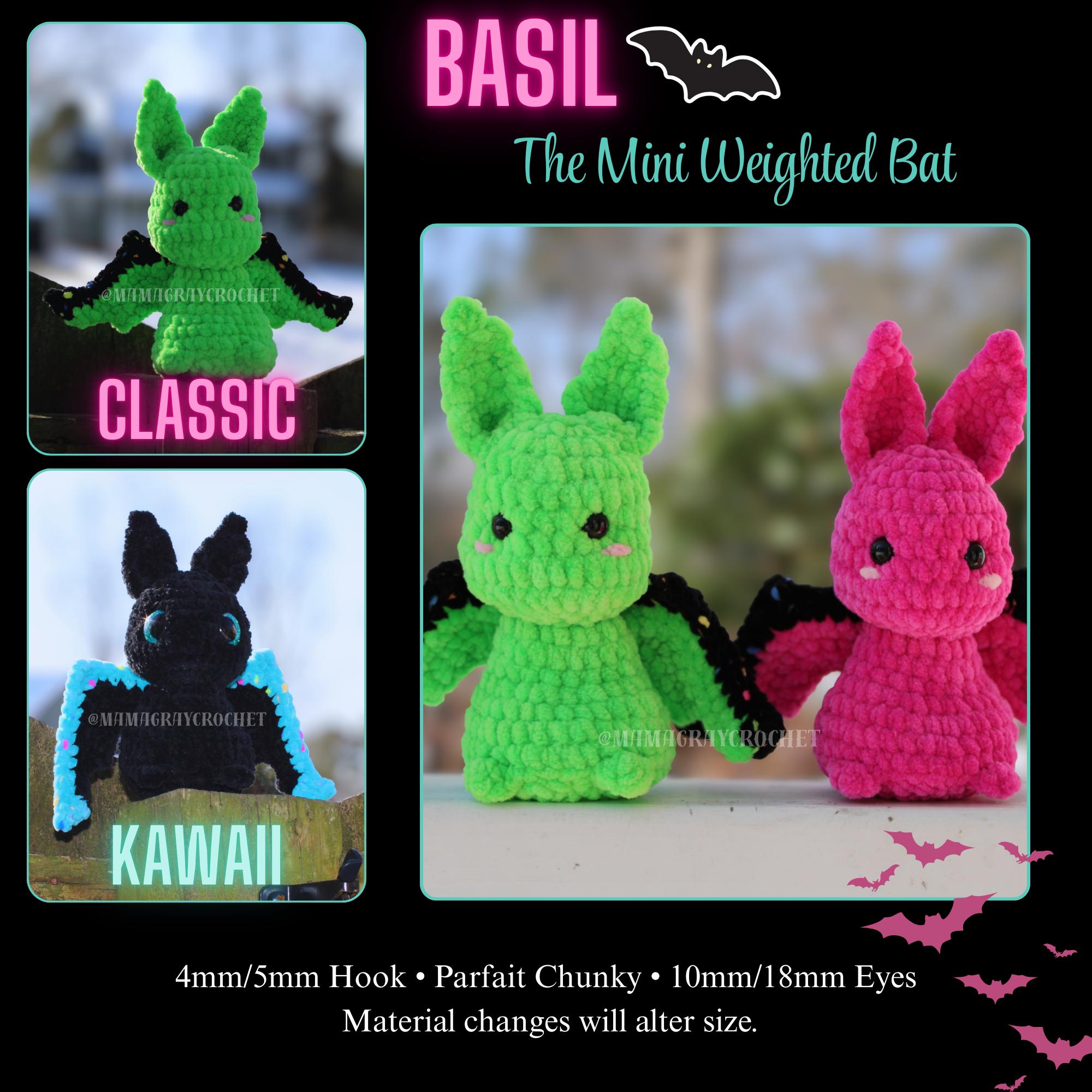 Basil the Mini Weighted Bat Crochet Pattern
