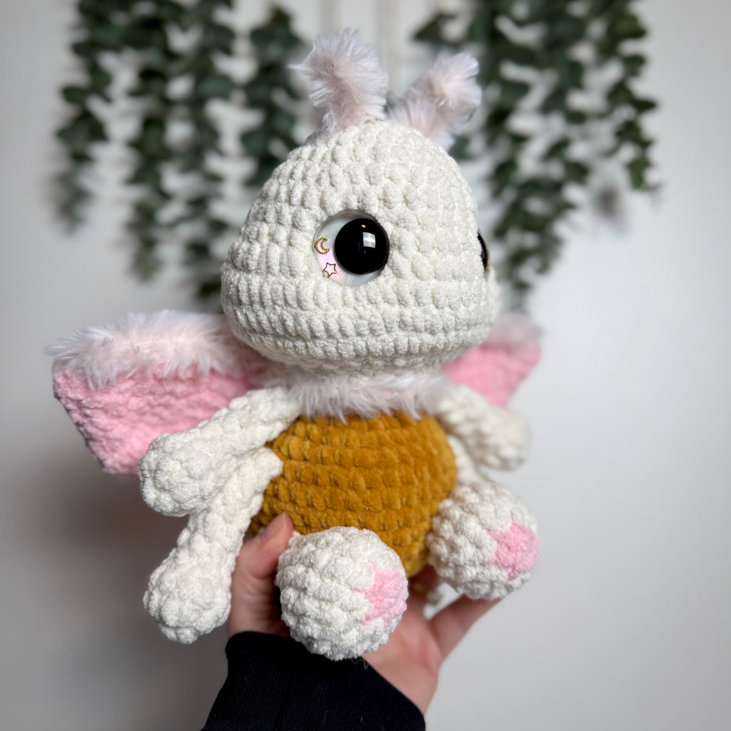 Lucy the Luna Moth Crochet Plushie – Handmade Gothic Luna Moth Stuffed Animal