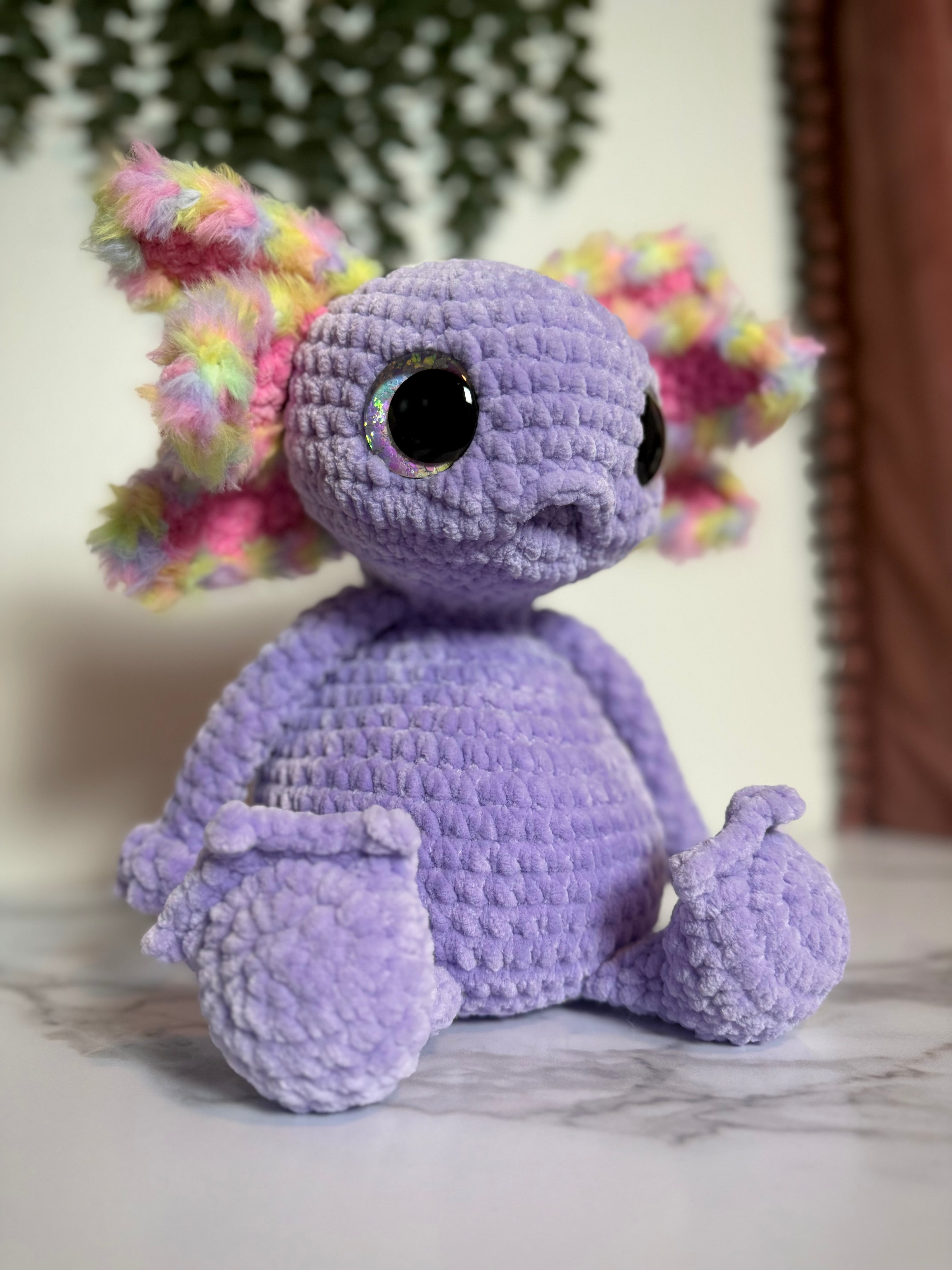 Custom Handmade Crochet Axolotl Plushie – Albert the Axolotl Amigurumi (One of a Kind)