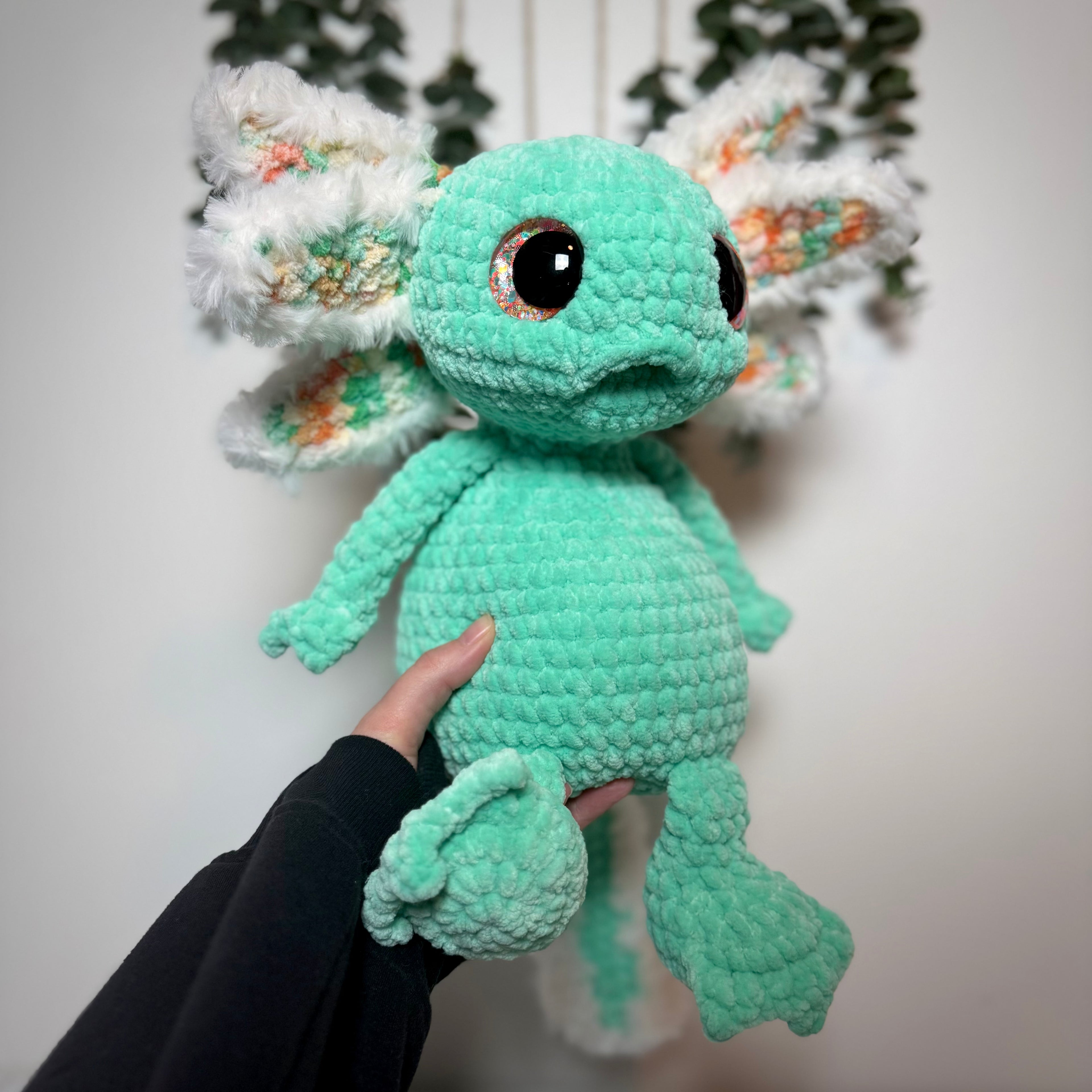 Handmade Crochet Axolotl Plushie – Albert the Axolotl Amigurumi