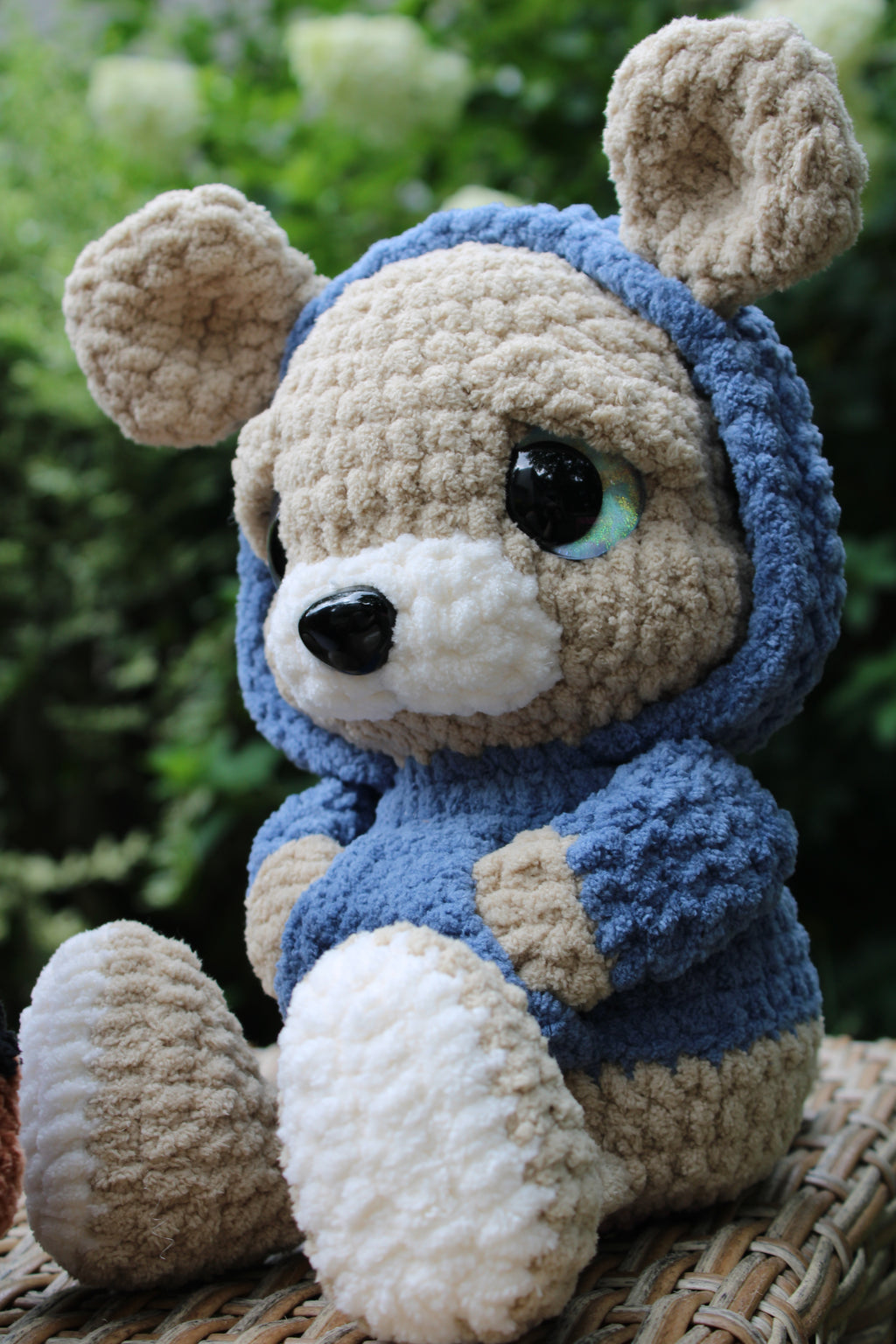 Sad Brody the Bear Finished Crochet Plushie | Handmade Emo Teddy Bear