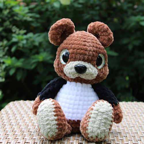 Basic Brody the Bear Finished Crochet Plushie | Handmade Amigurumi Teddy Bear