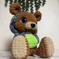 Basic Hooded Brody the Bear Finished Crochet Plushie | Handmade Amigurumi Teddy Bear