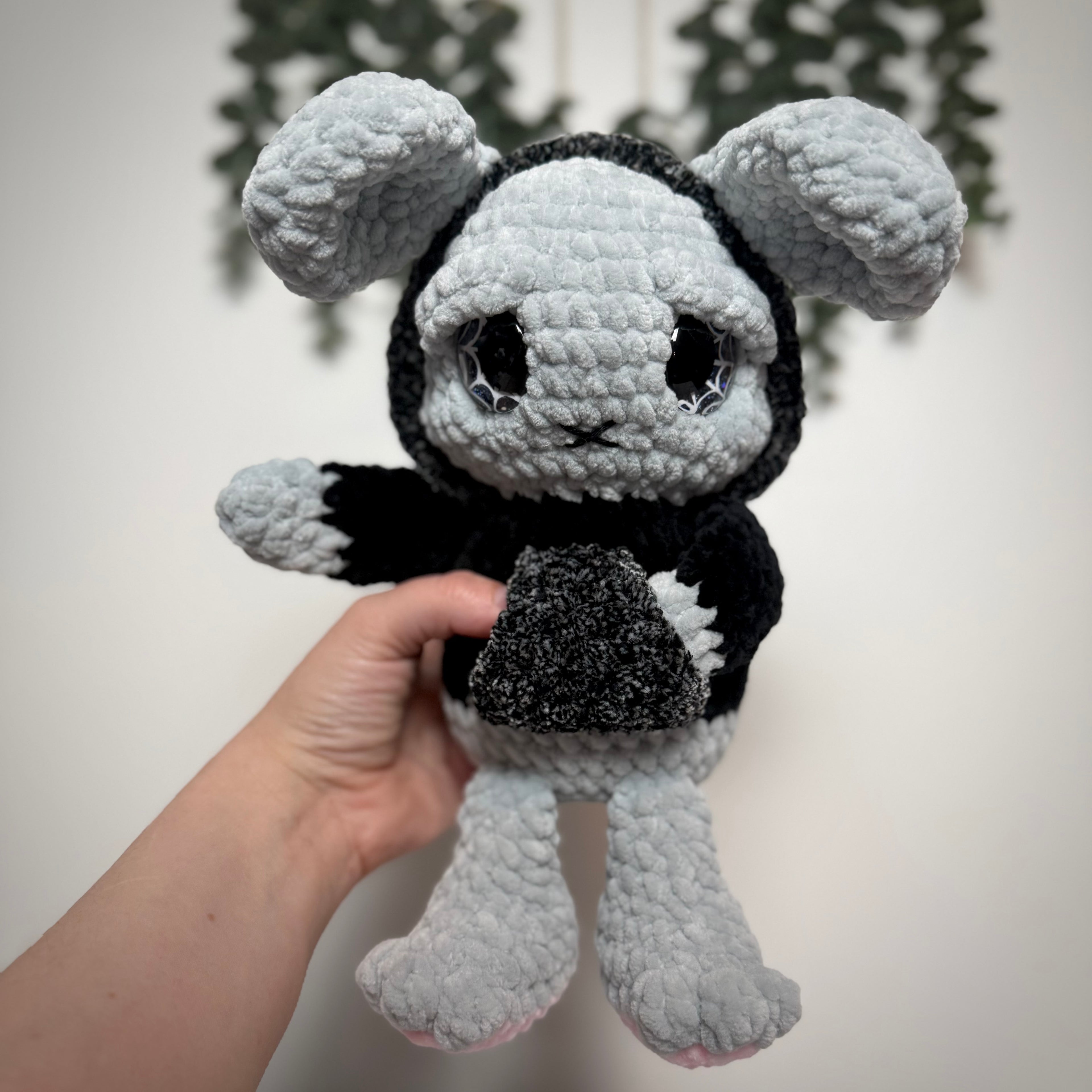 Grim the Emo Bunny Plush – Angry Pastel Goth Crochet Bunny
