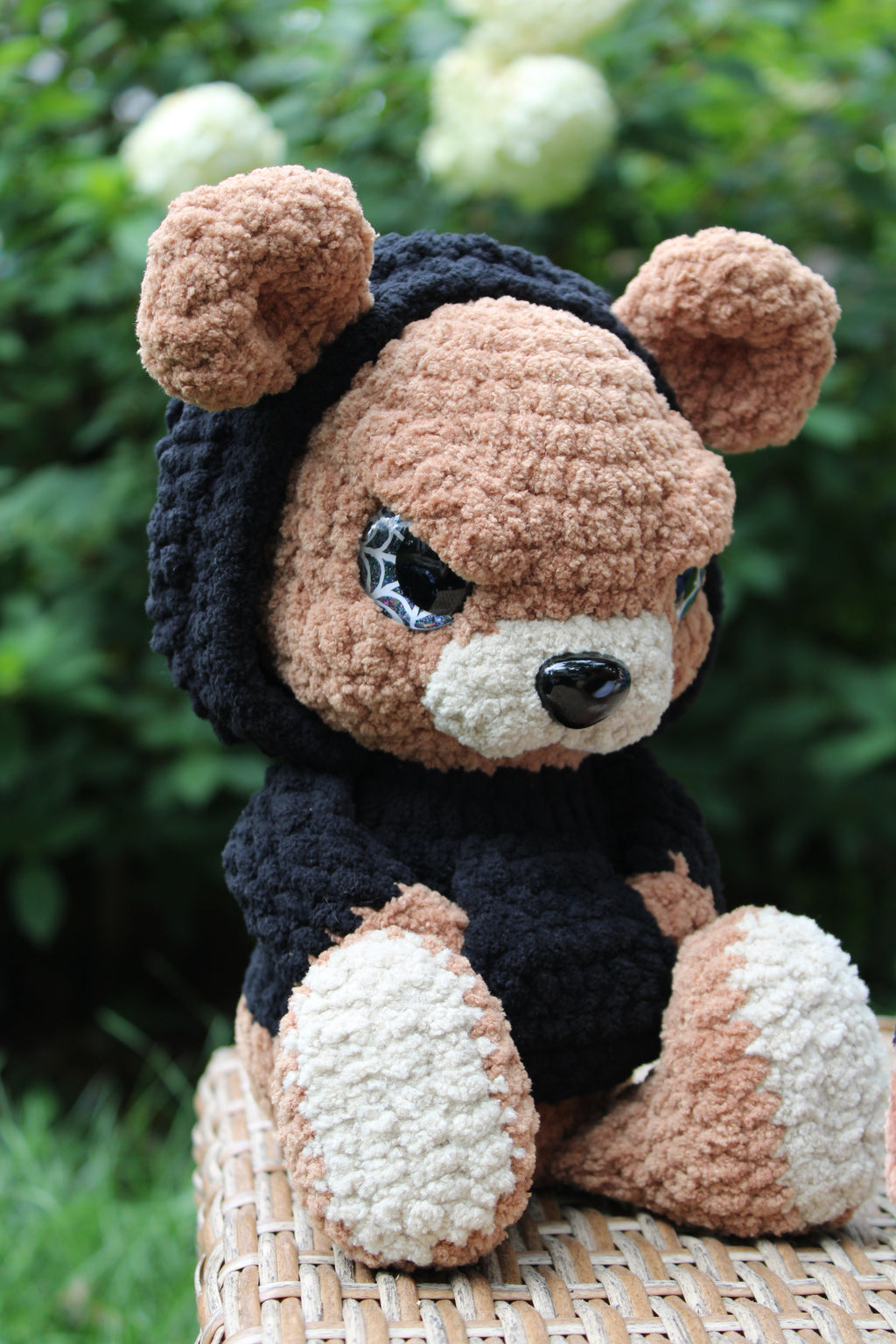 Angry Brody the Bear Finished Crochet Plushie | Handmade Grumpy Teddy Bear