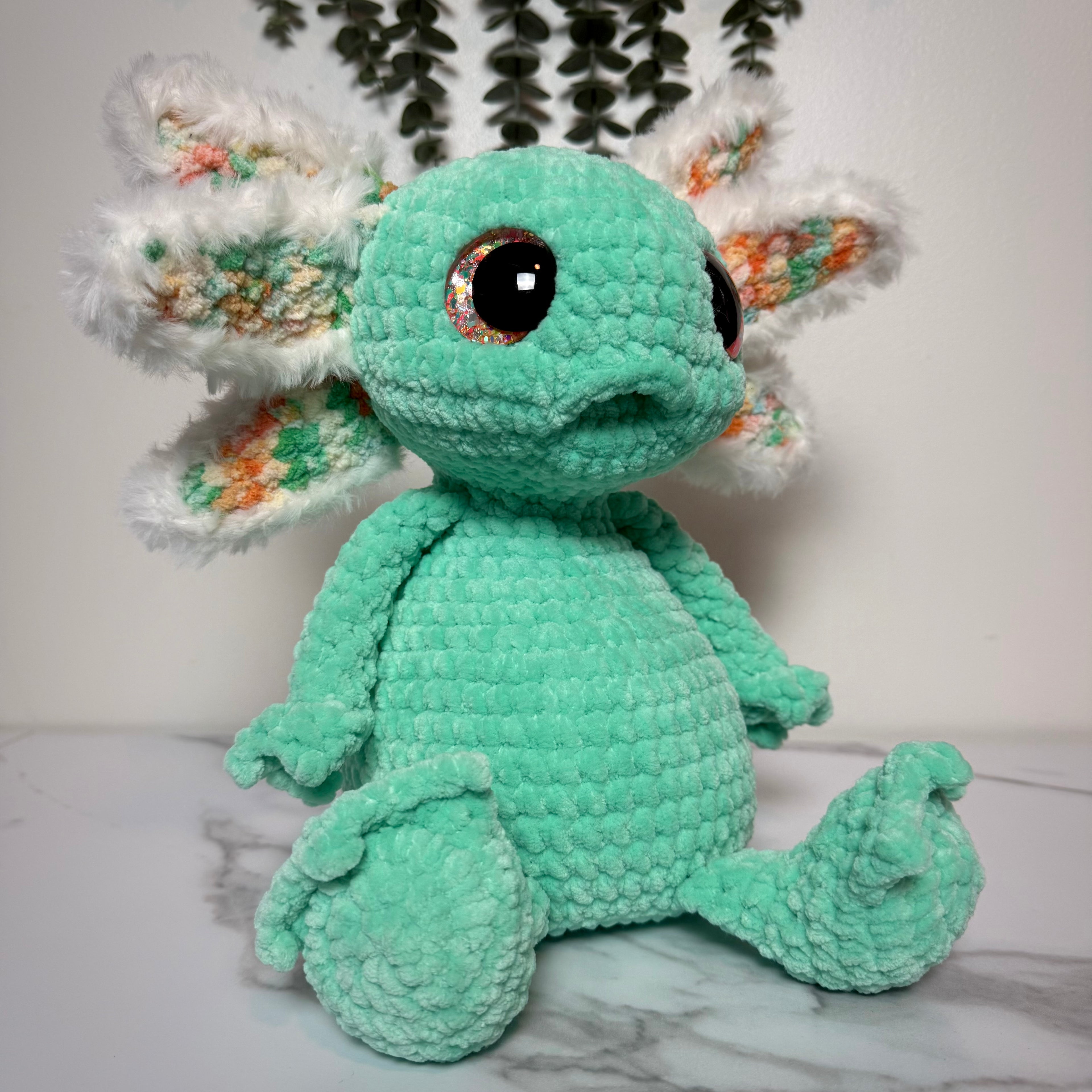 Handmade Crochet Axolotl Plushie – Albert the Axolotl Amigurumi