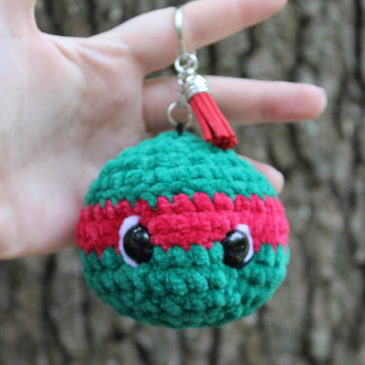 Sewer Turtle Crochet Bag Charm | Handmade Keychain Accessory