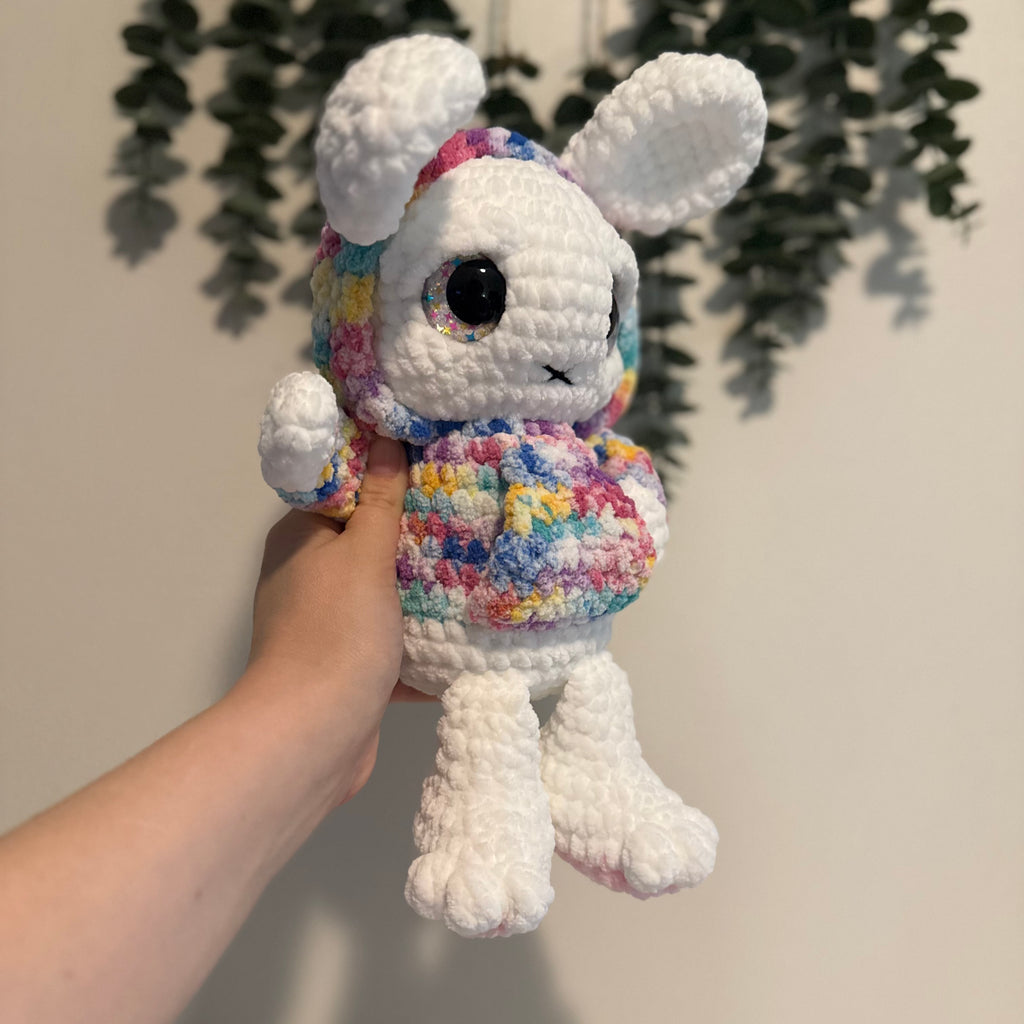 Grim the Emo Bunny Plush – Sad Pastel Goth Crochet Bunny