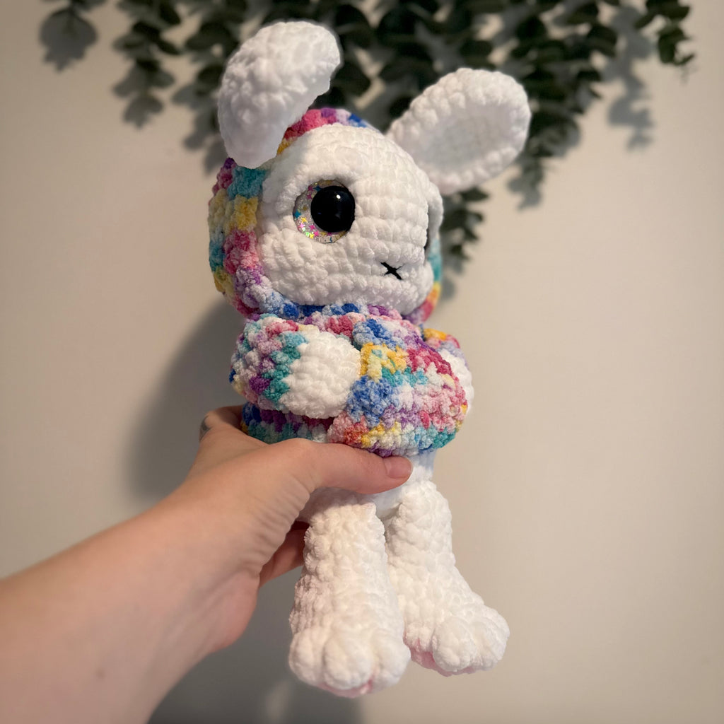 Grim the Emo Bunny Plush – Sad Pastel Goth Crochet Bunny