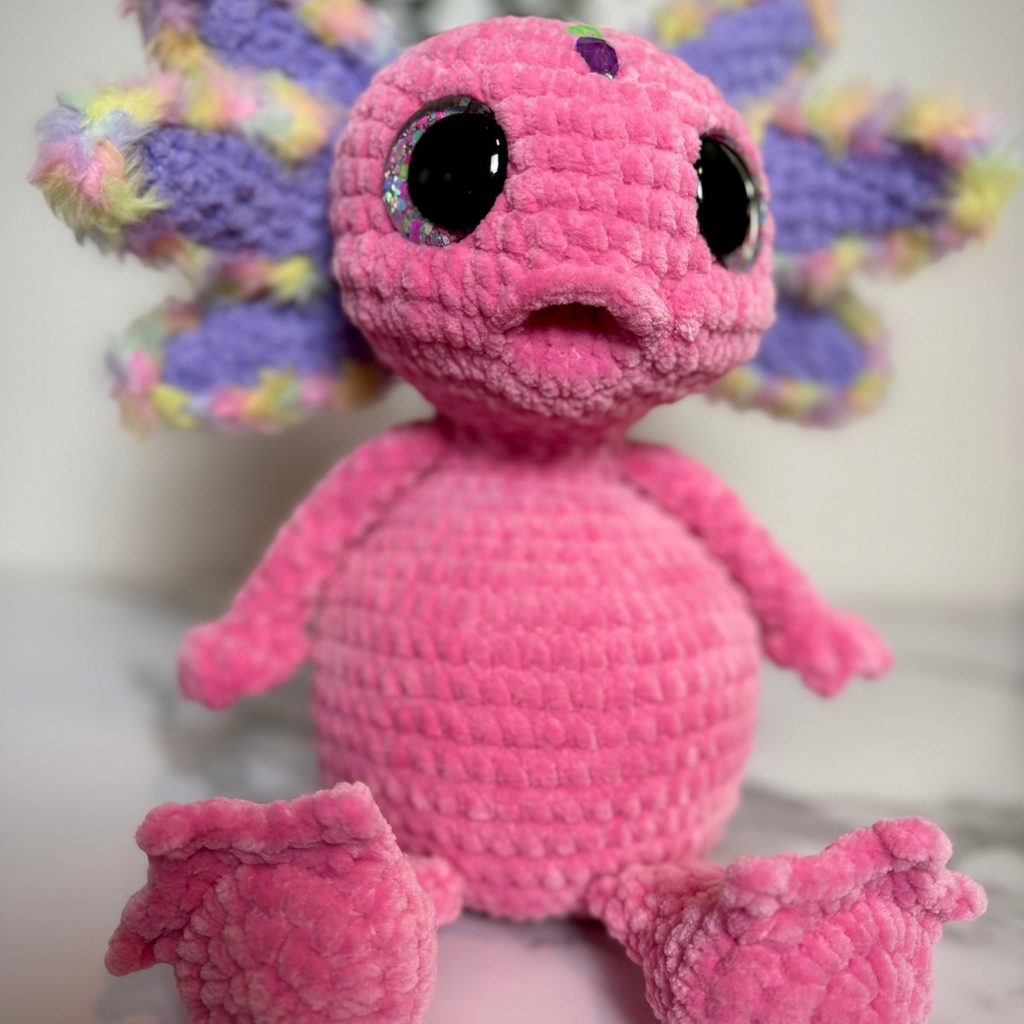 Handmade Crochet Axolotl Plushie – Albert the Axolotl Amigurumi