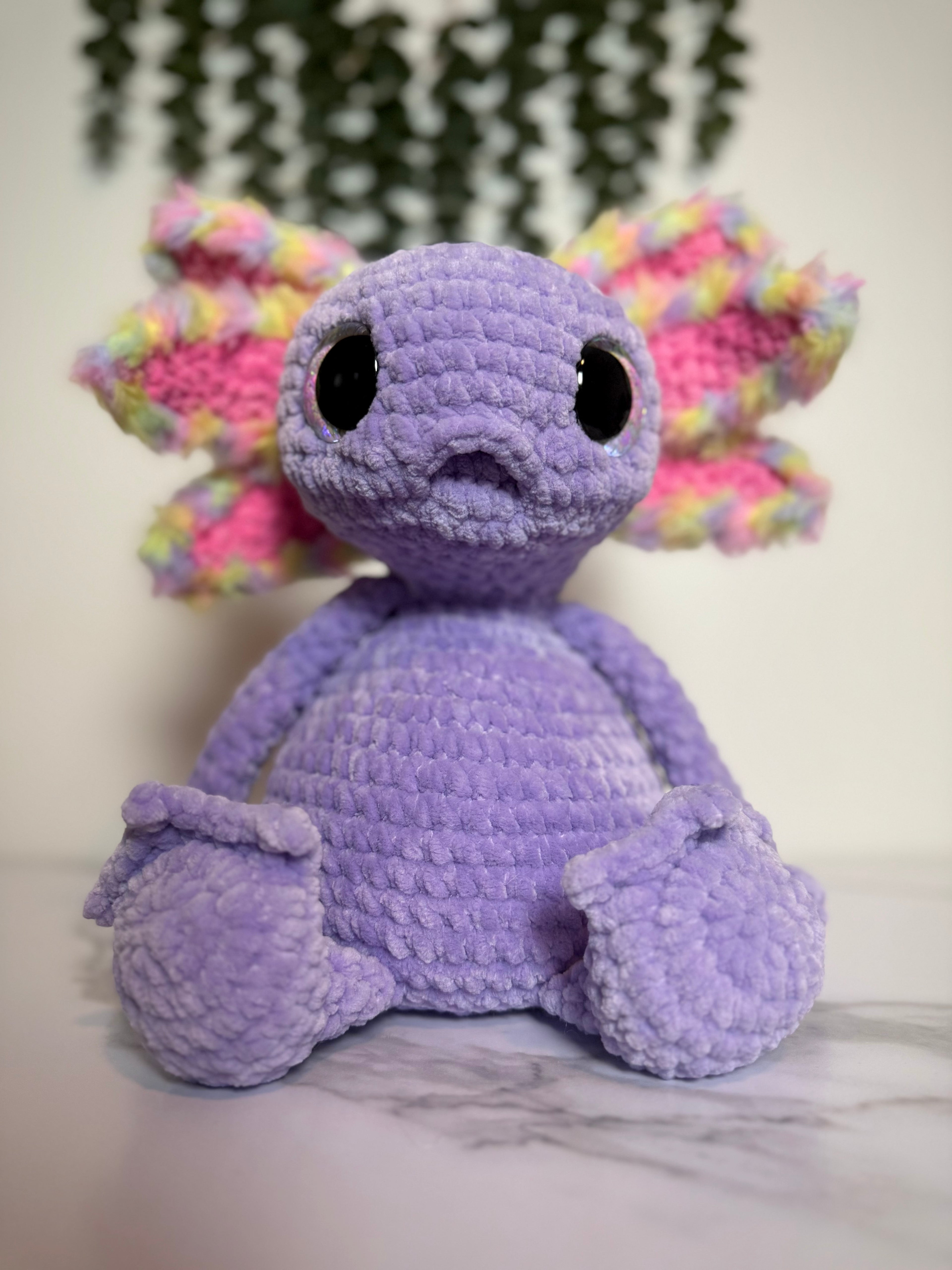 Custom Handmade Crochet Axolotl Plushie – Albert the Axolotl Amigurumi (One of a Kind)