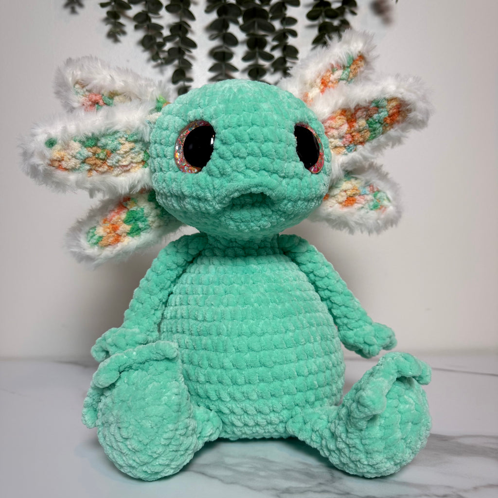 Handmade Crochet Axolotl Plushie – Albert the Axolotl Amigurumi