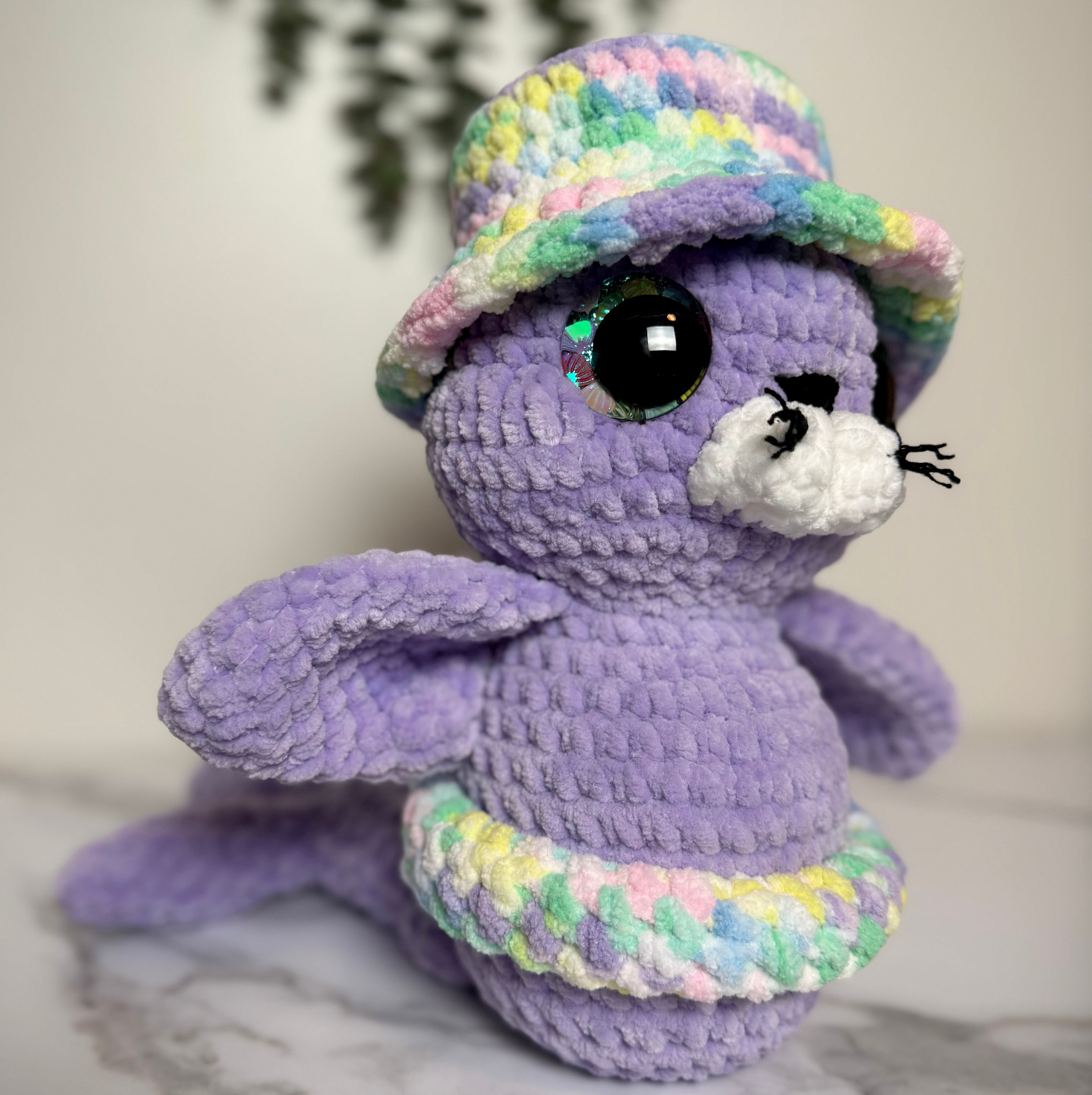 Handmade Crochet Seal Plush with Hat & Floatie | Salty Sea Pups Collection