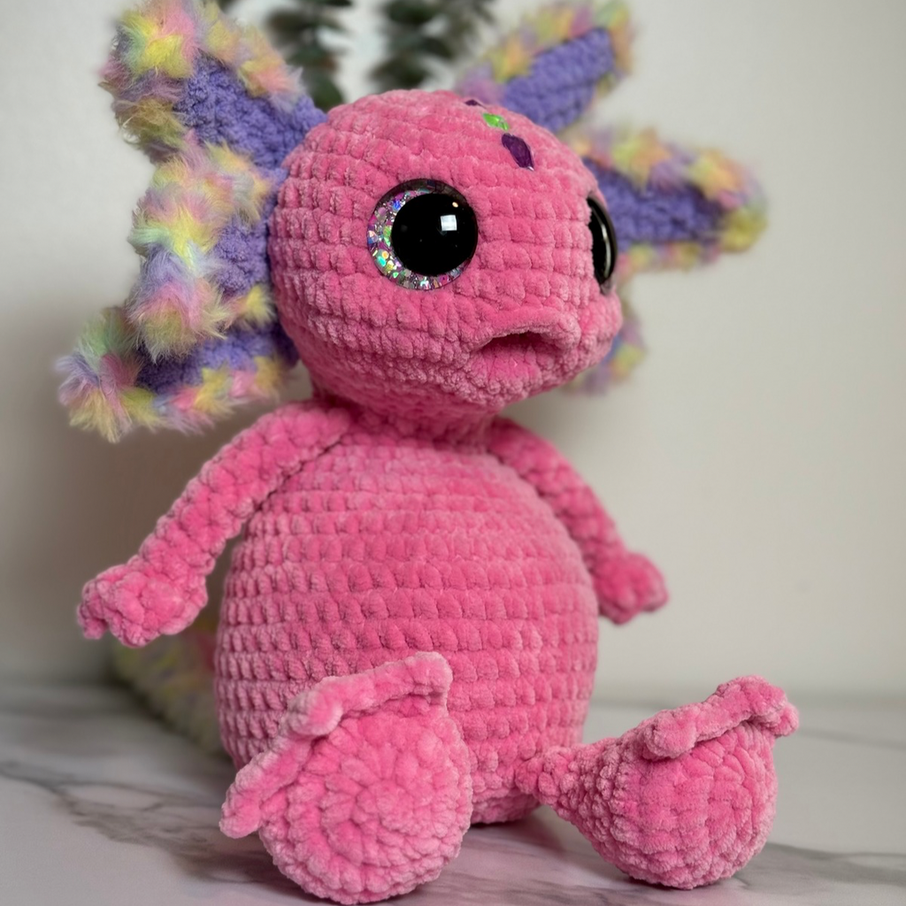 Handmade Crochet Axolotl Plushie – Albert the Axolotl Amigurumi