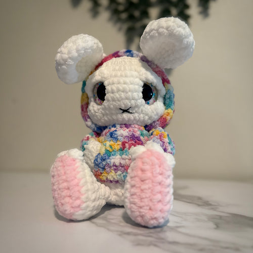 Grim the Emo Bunny Plush – Sad Pastel Goth Crochet Bunny