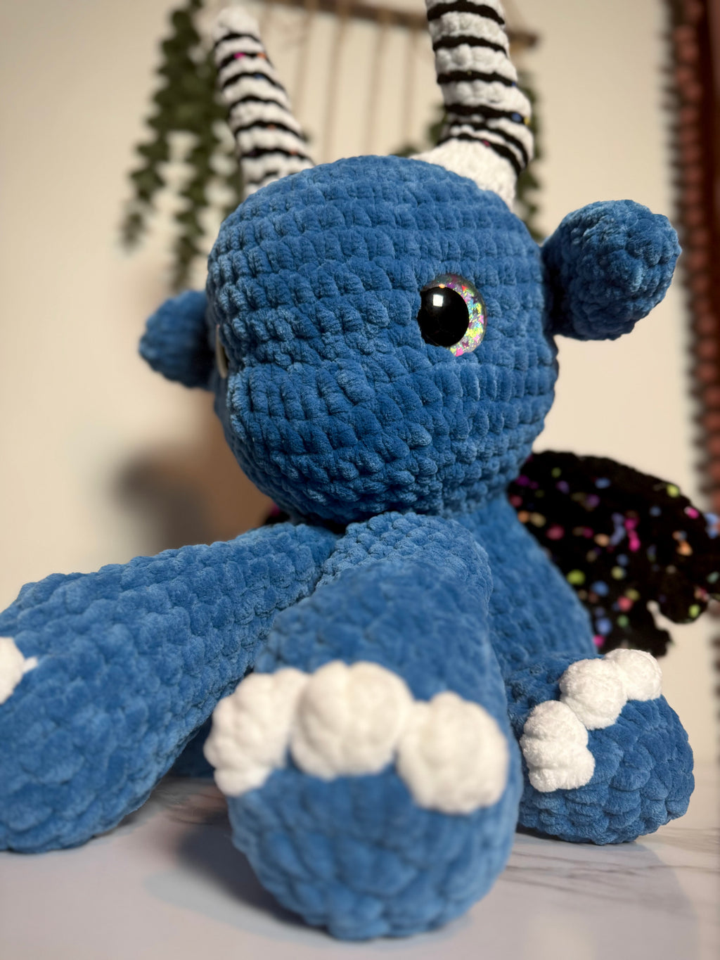 32” Giant Daphne Dragon | Handmade Crochet Dragon Plush | One-of-a-Kind Fantasy Collectible