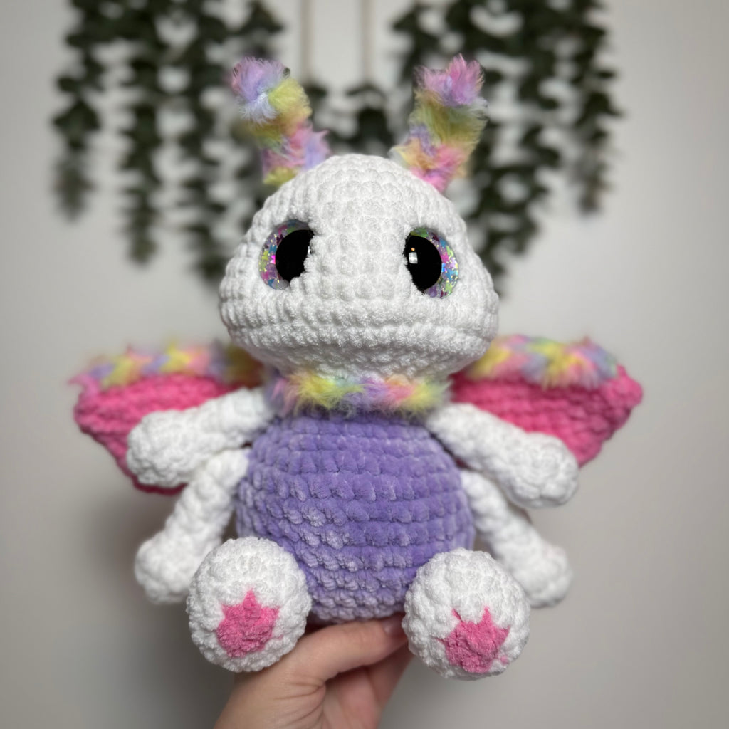 Custom Lucy the Luna Moth Crochet Plushie – Handmade Gothic Luna Moth Stuffed Animal